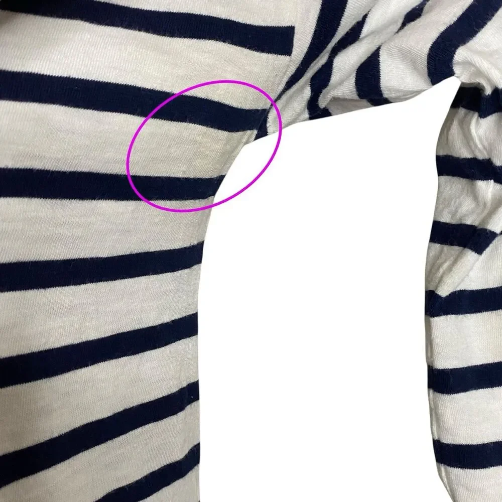 J Crew Shirt Womens XXS Nautical Striped L/S Coastal Whale Wildlife Society